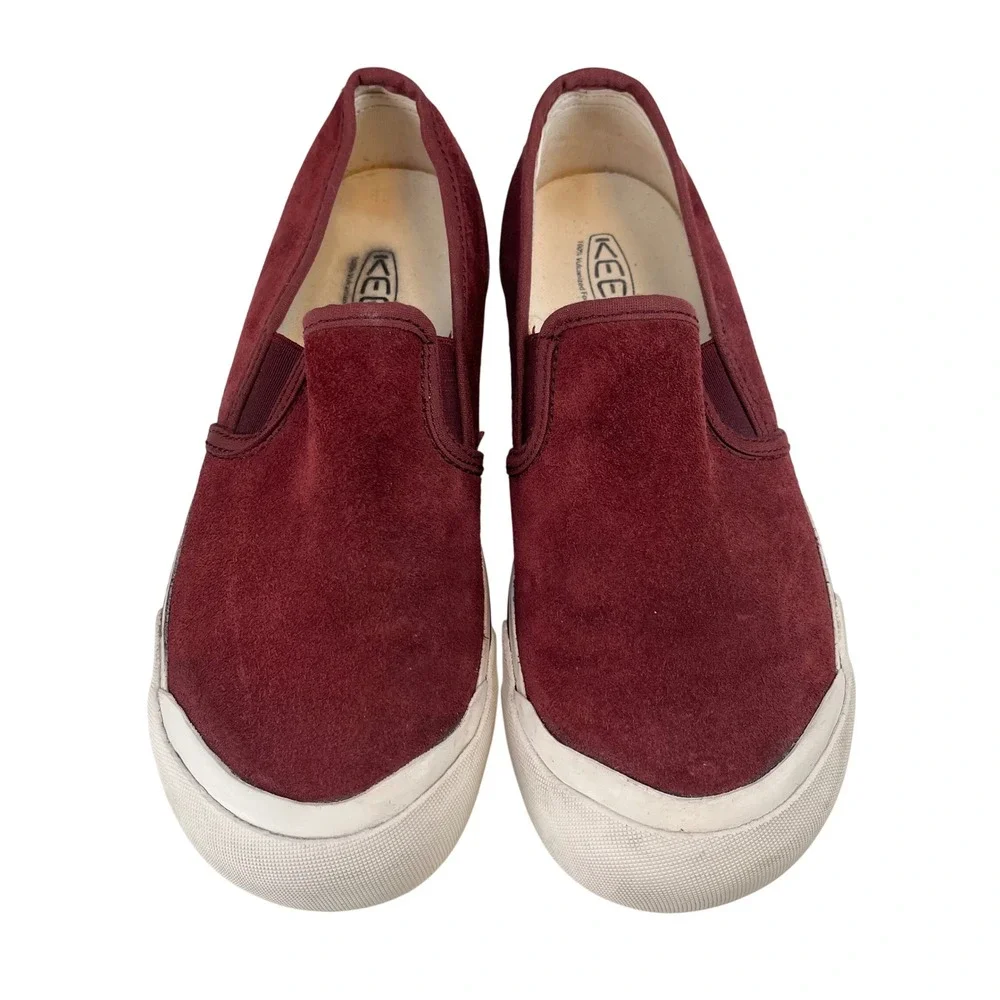 KEEN Coronado III Women's Suede Slip On Sneakers Burgundy Comfort Casual 8
